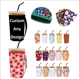 Beverage Sleeve Reusable Neoprene Cooler with Handle